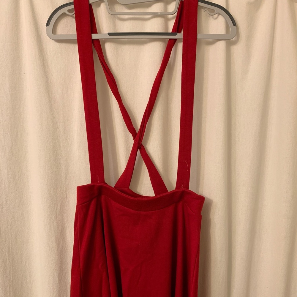 Red over-all skirt